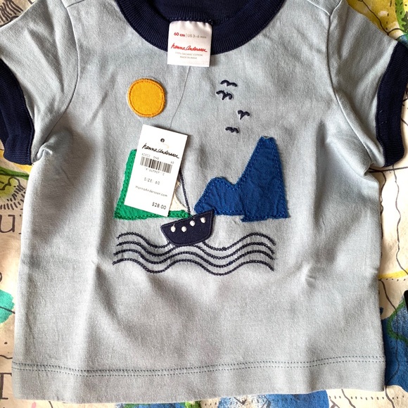 Hanna Andersson NWT 60 Shirt Top Sail Boat Ship - Picture 2 of 4